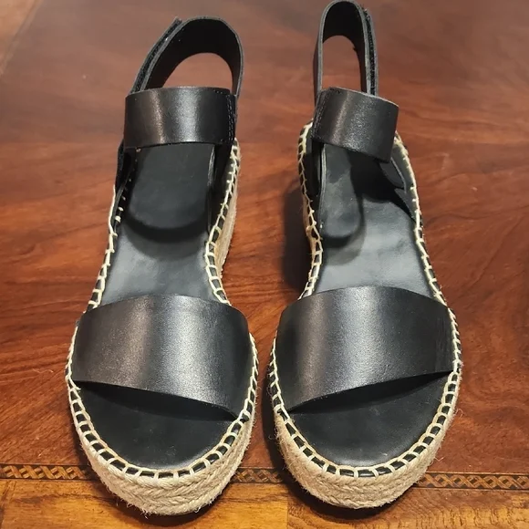 Franco Sarto Black Espadrille Wedges - Picture 3 of 10